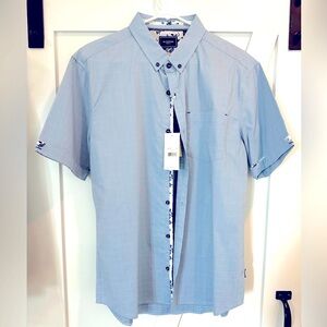 Men’s 7 Diamonds short sleeve blue shirt L NWT